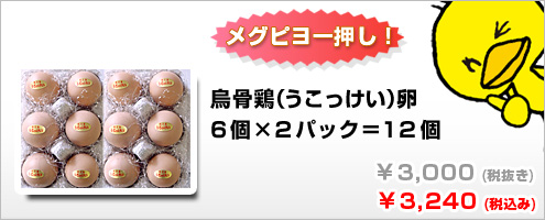 烏骨鶏卵6個入り×2パック＝12個